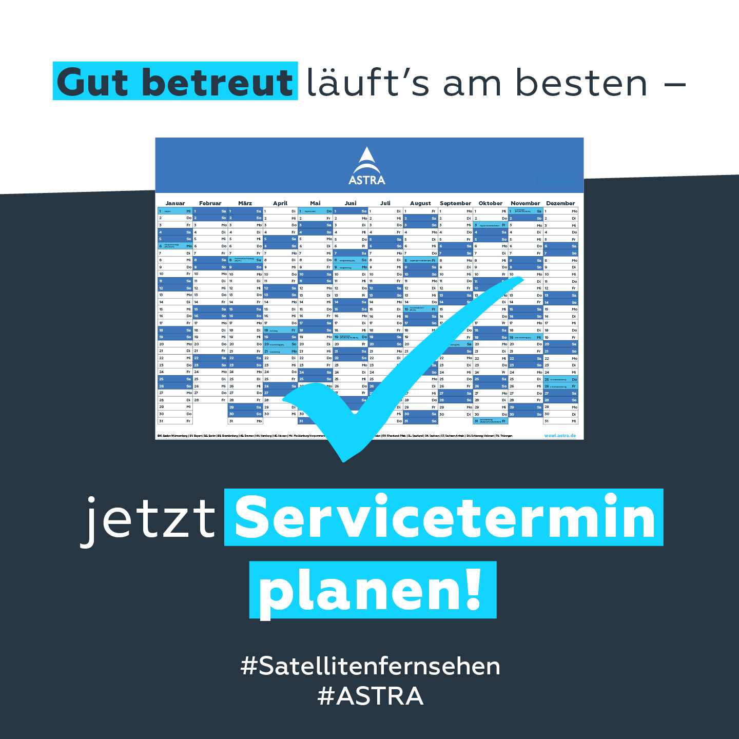 Visual Jetzt Servicetermin planen mit ASTRA Kalender
