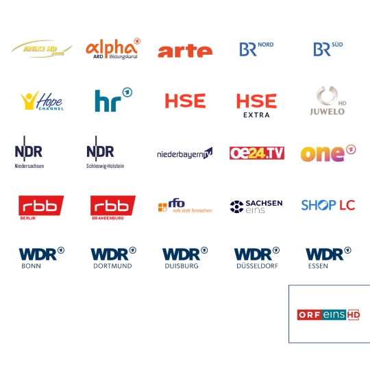 Senderlogos aller FTA Sender - Österreich